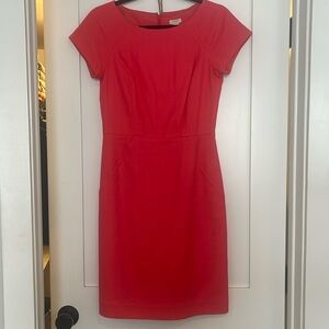 J Crew Coral Short Sleeve Sheath Dress